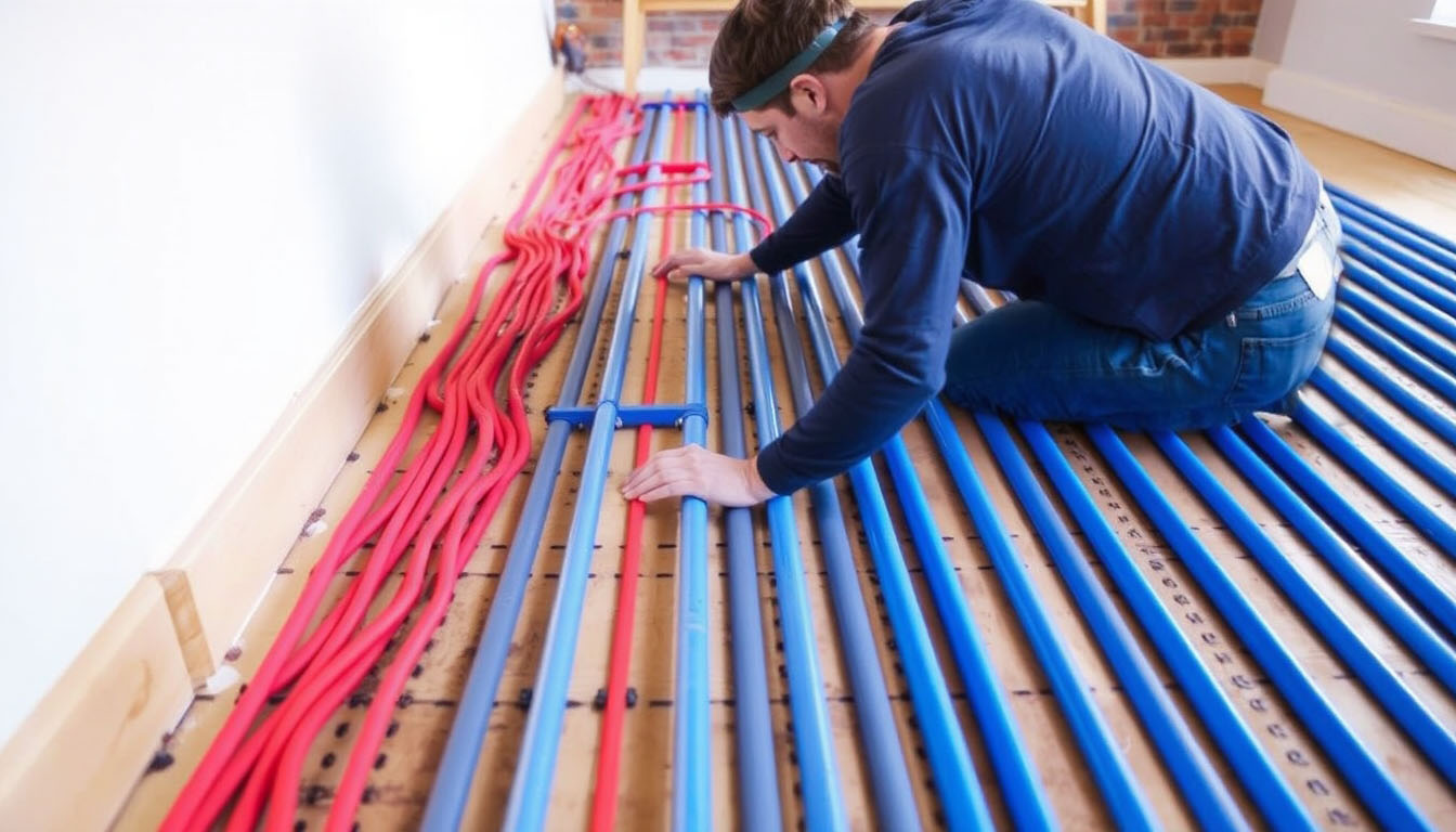 Planung und Montage einer elektrischen Fußbodenheizung im Bad.