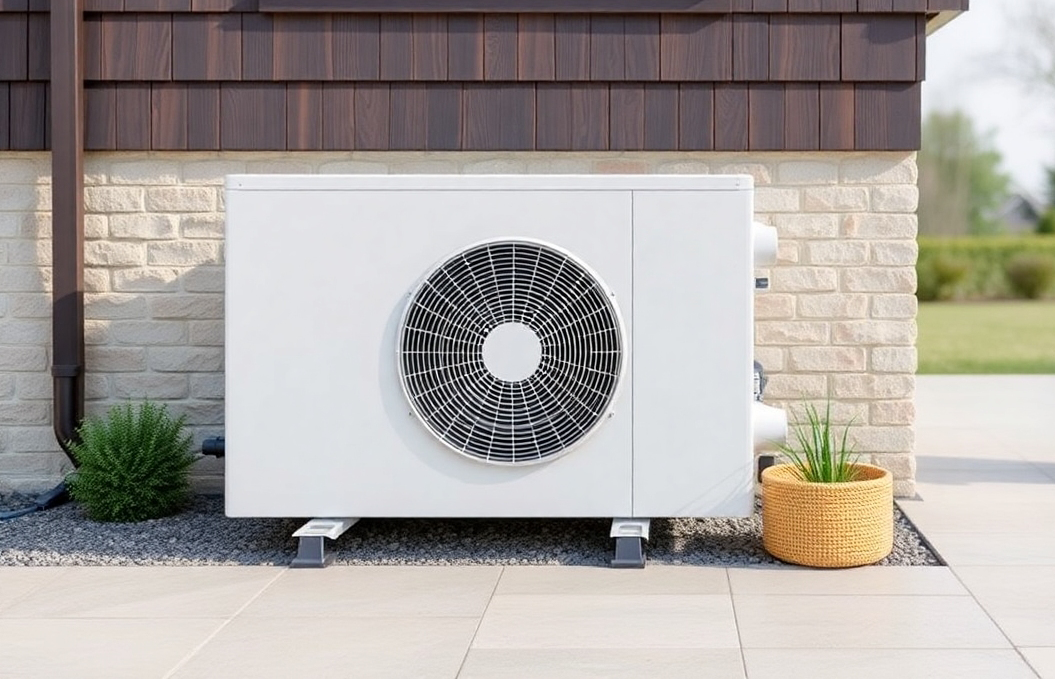 Eine stilvolle Wärmepumpe mit kompaktem und modernem Design.