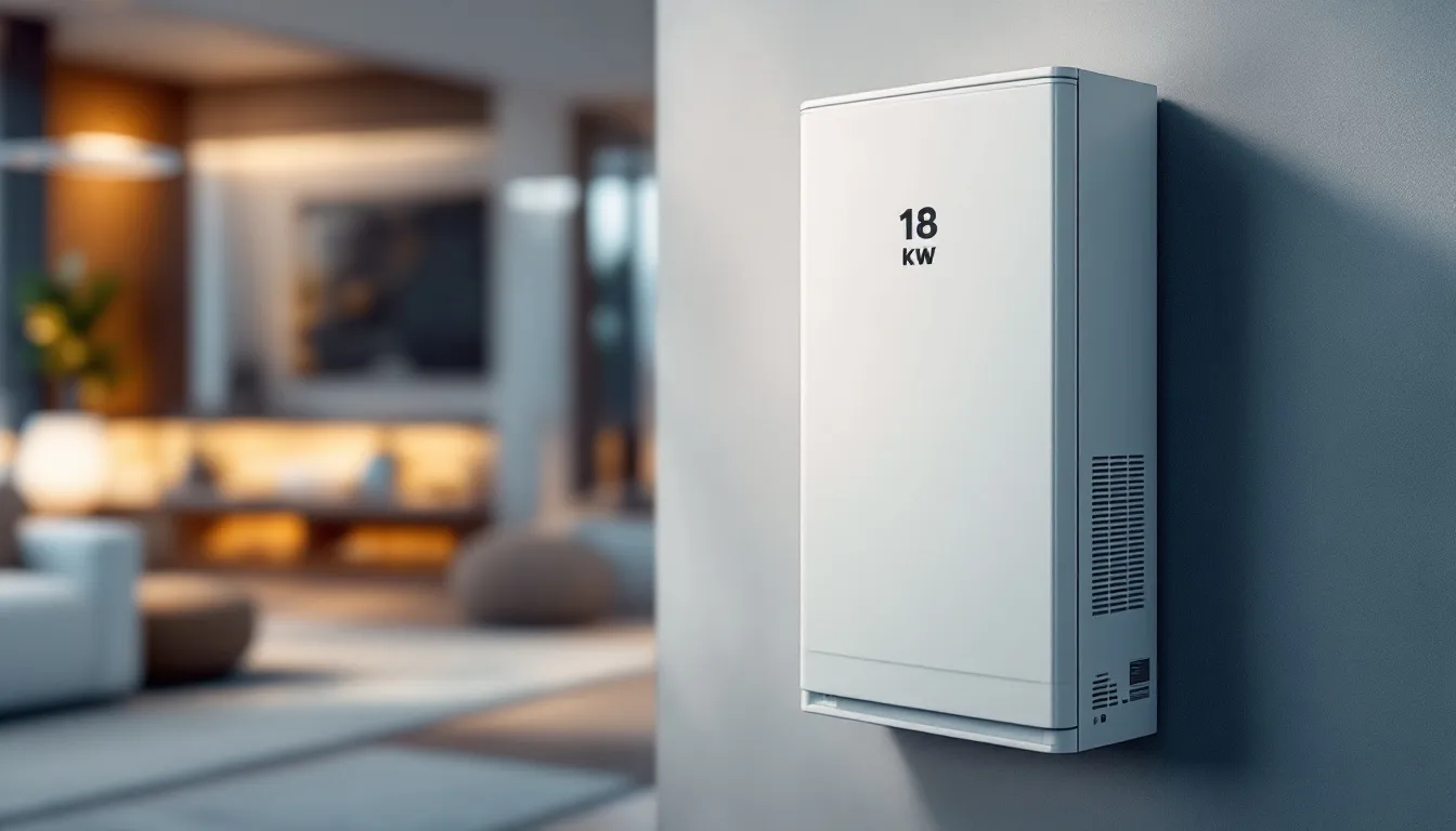 Detailansicht einer leistungsstarken 18 kW Wärmepumpe.