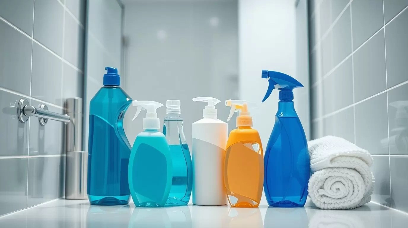 Duschkabine reinigen mit Reinigungsmitteln