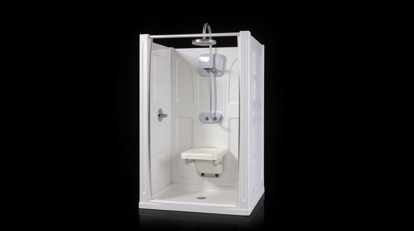Eine mobile Dusche für pflegebedürftige Personen.
