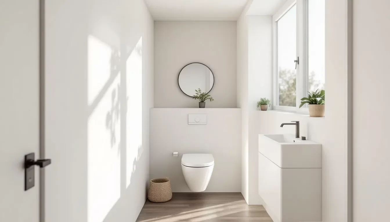 Wandhängenden WC in einem Gäste-WC