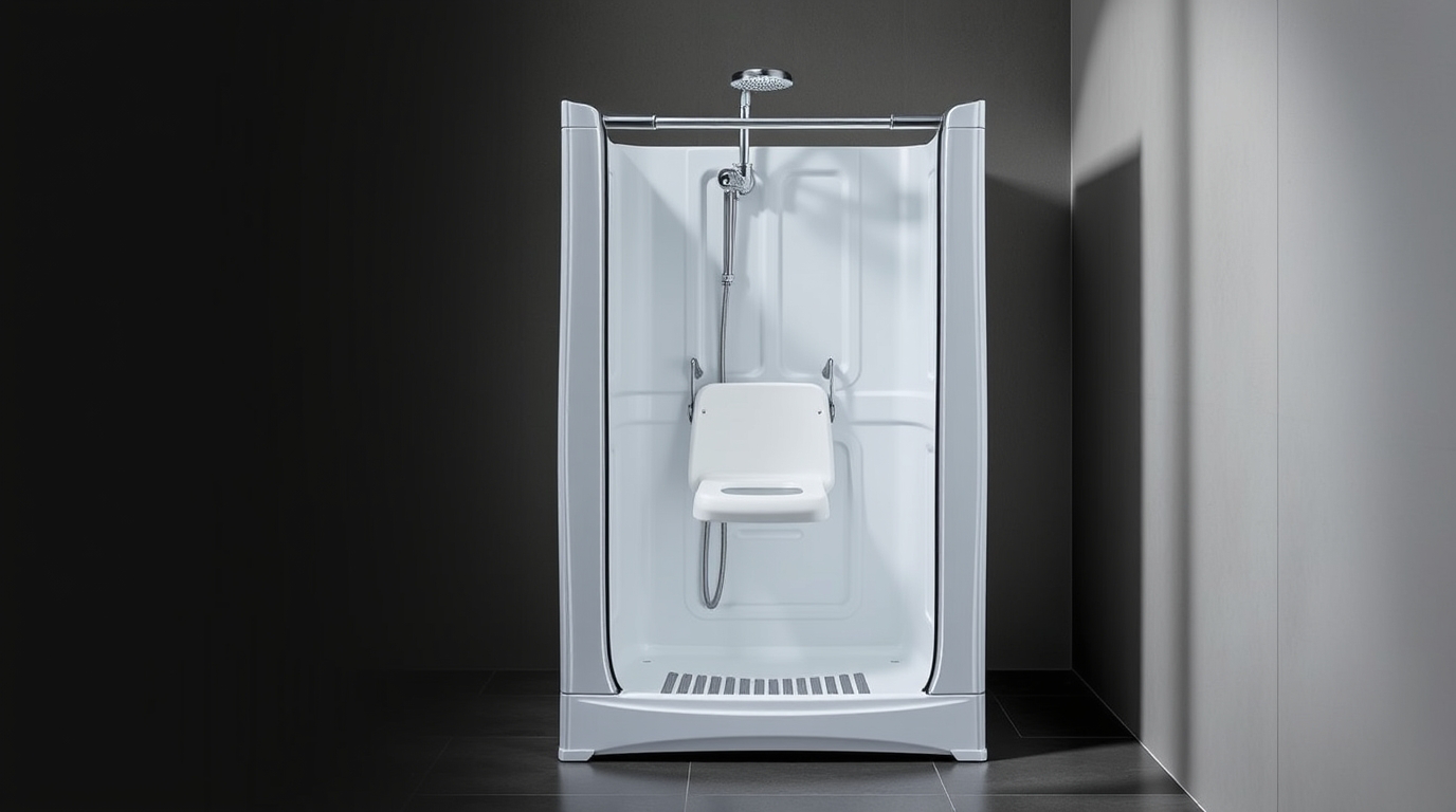 Mobile Dusche, die für den Kauf oder die Miete angeboten wird.