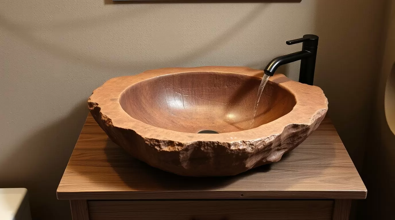 Kombination von Waschbecken-Schalen mit passenden Armaturen.