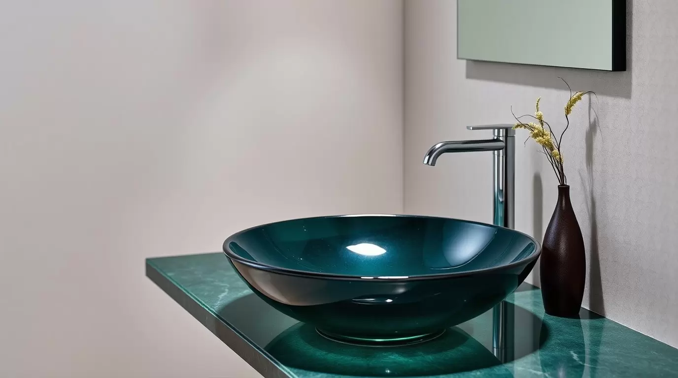 Aufsatzwaschbecken als Design-Highlight in einem modernen Badezimmer.