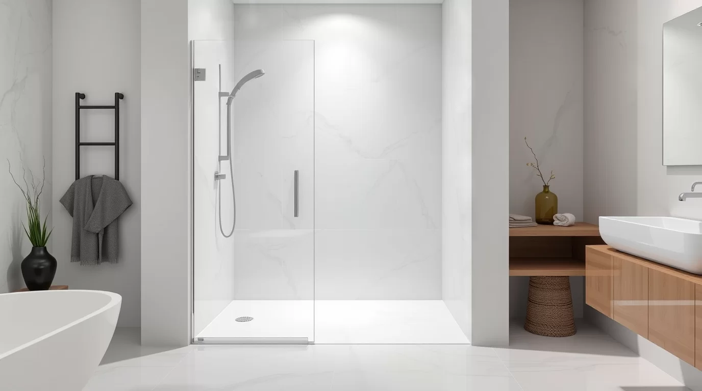 Eine ebenerdige Dusche