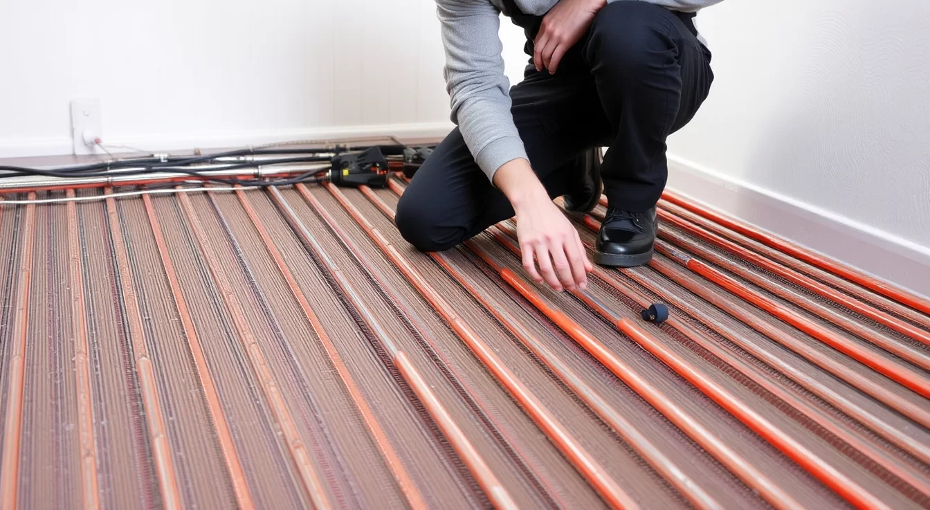 Planung und Installation einer Fußbodenheizung.