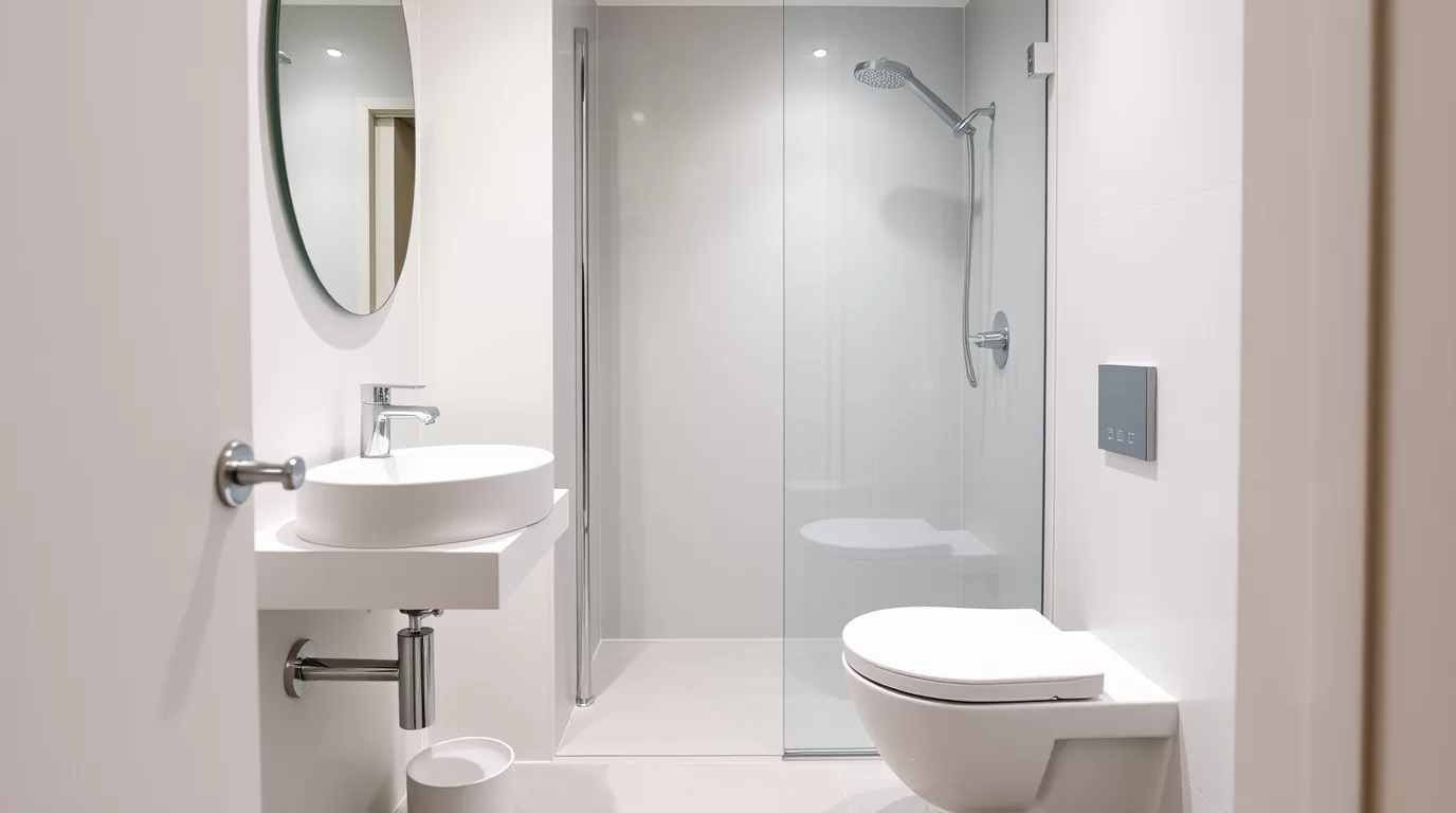 Eine ebenerdige Dusche