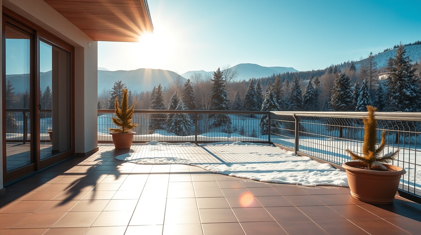 Fußbodenheizung in einer Terrasse