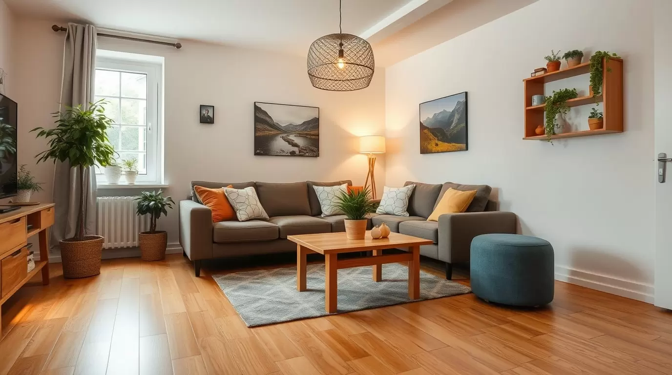 Wohnraum mit Laminatboden