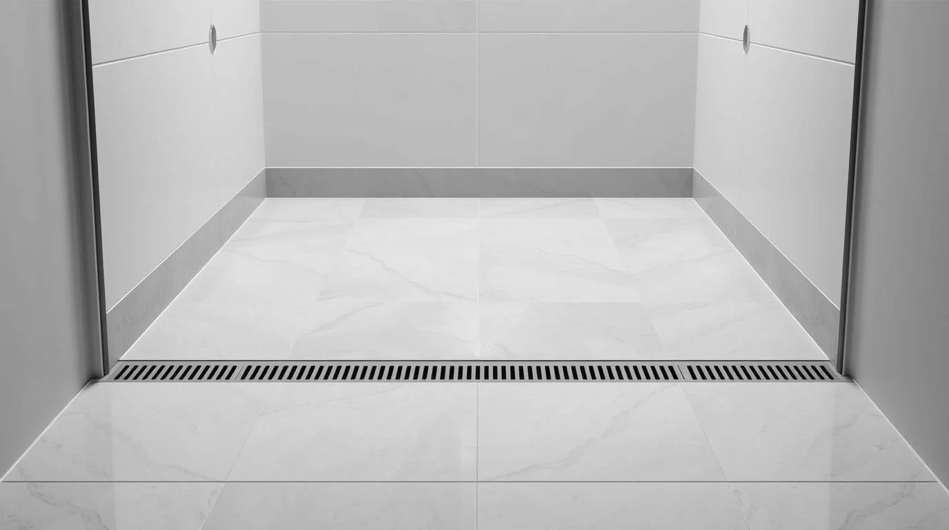 Effektive Entwässerung mit Gefälle und Bodenablauf