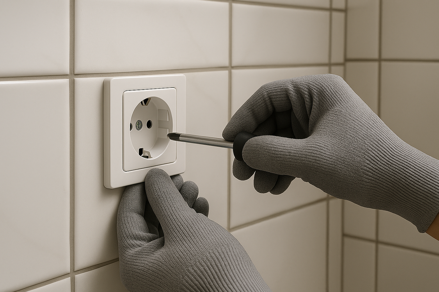 Illustration der Elektroinstallation im Badezimmer