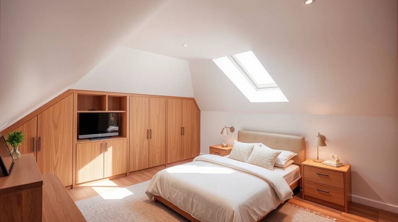 Effiziente Stauraumlösungen für Schlafzimmer mit Dachschrägen