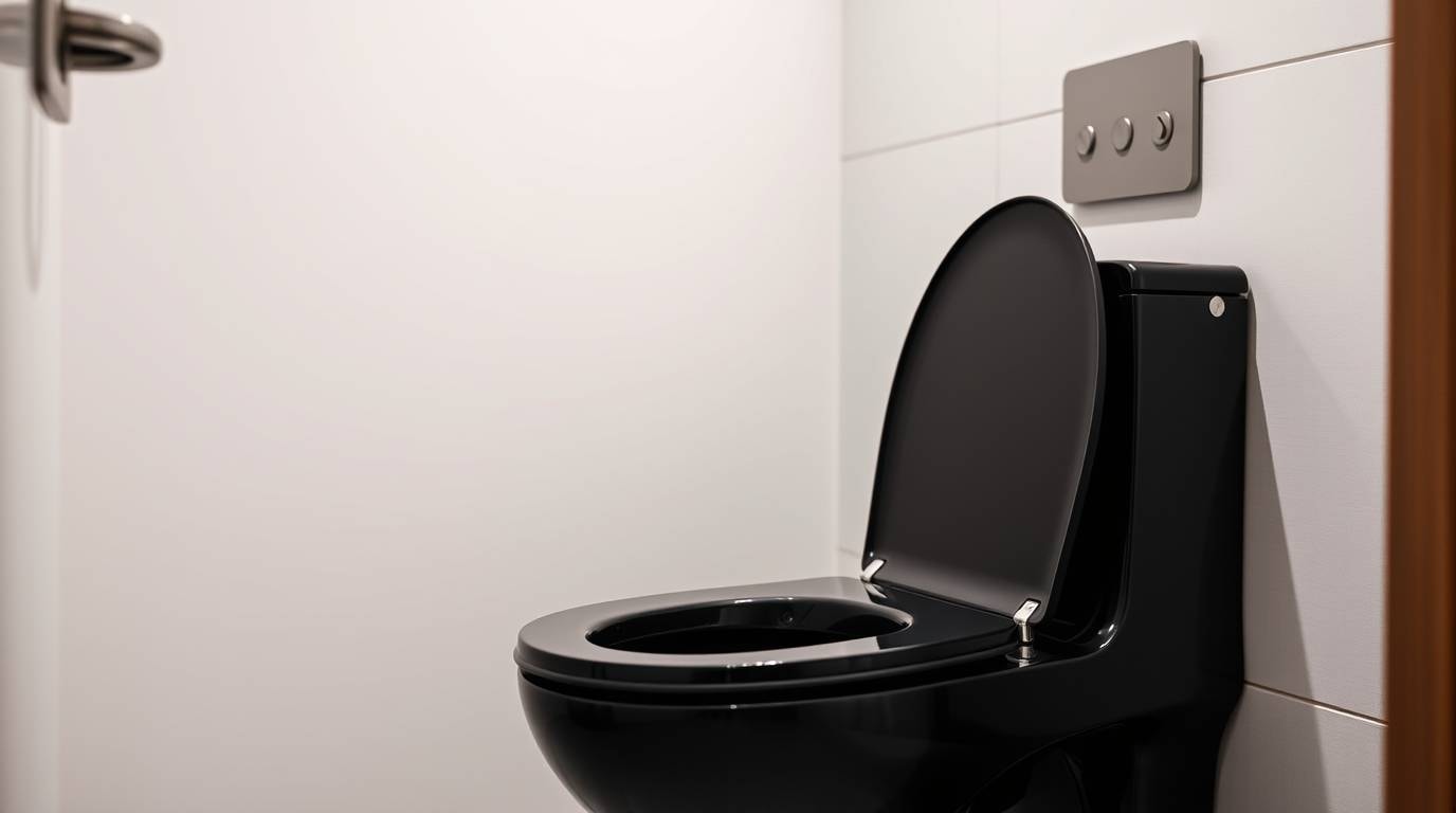 Schwarze Toilette