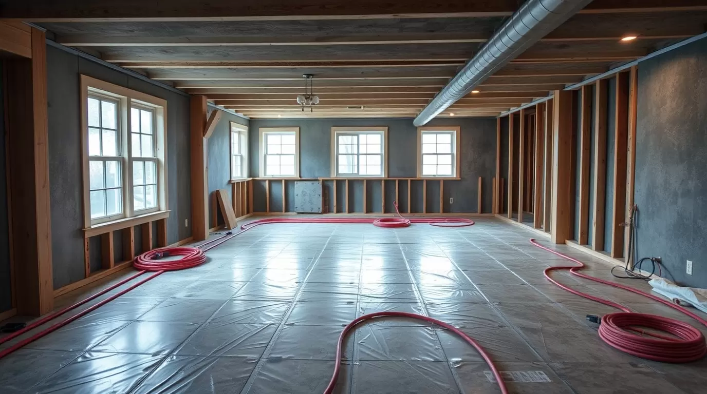 Fußbodenheizung vor Installation