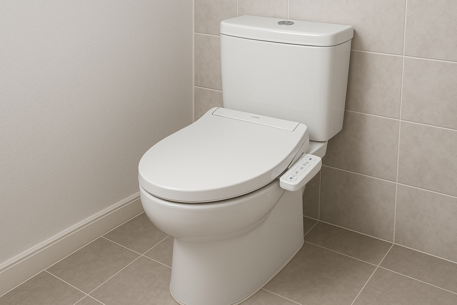 Moderner Dusch-WC Aufsatz mit Wasserstrahl-Funktion