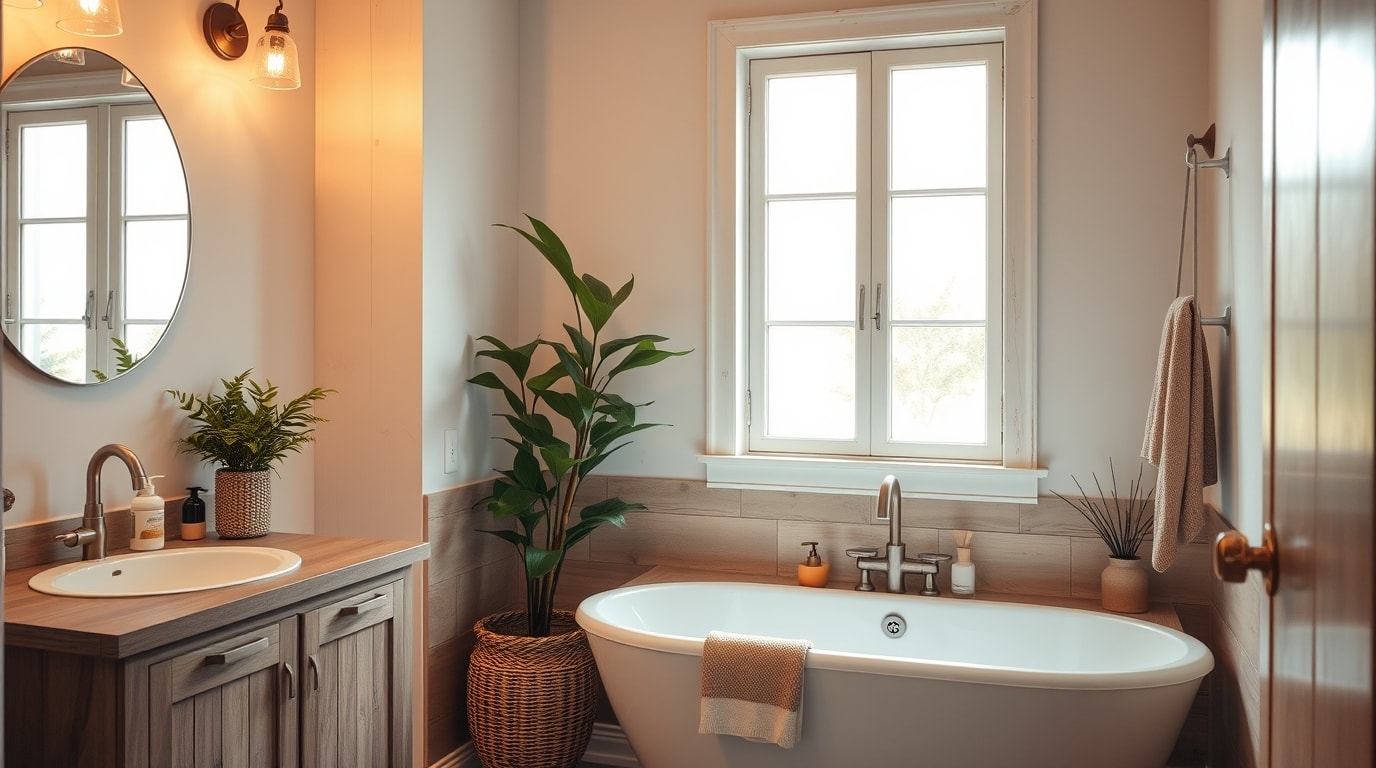Stilvolle freistehende Badewanne in luxuriöser Spa-Atmosphäre