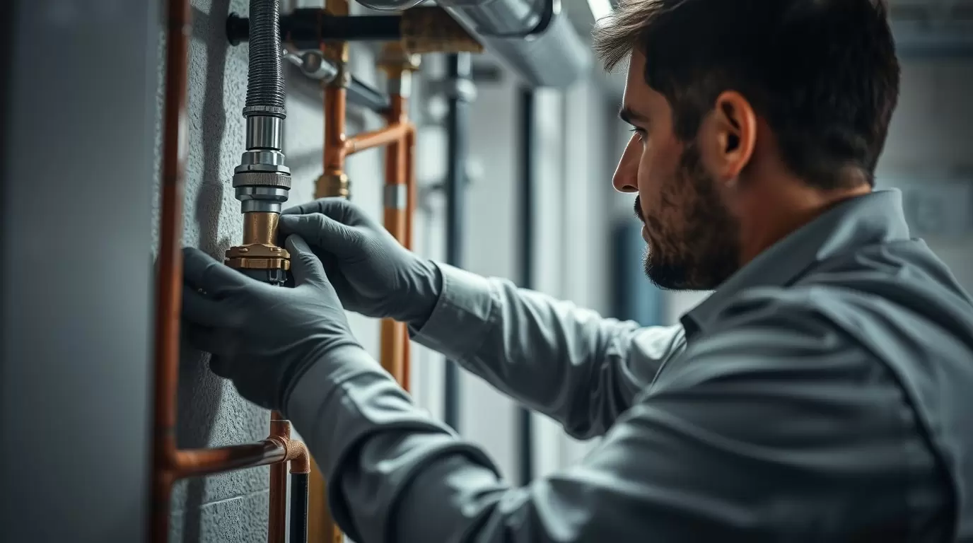 Fachmann austauscht ein Heizungsrohr