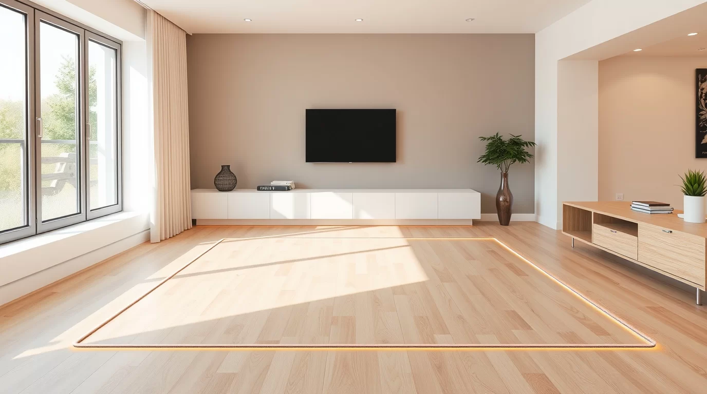 Wohnzimmer mit Fußbodenheizung