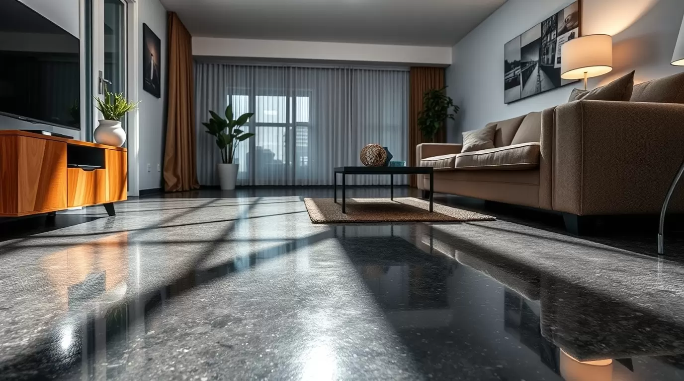 Ein neu gebautes Wohnhaus mit Gussasphaltestrich und Fußbodenheizung.