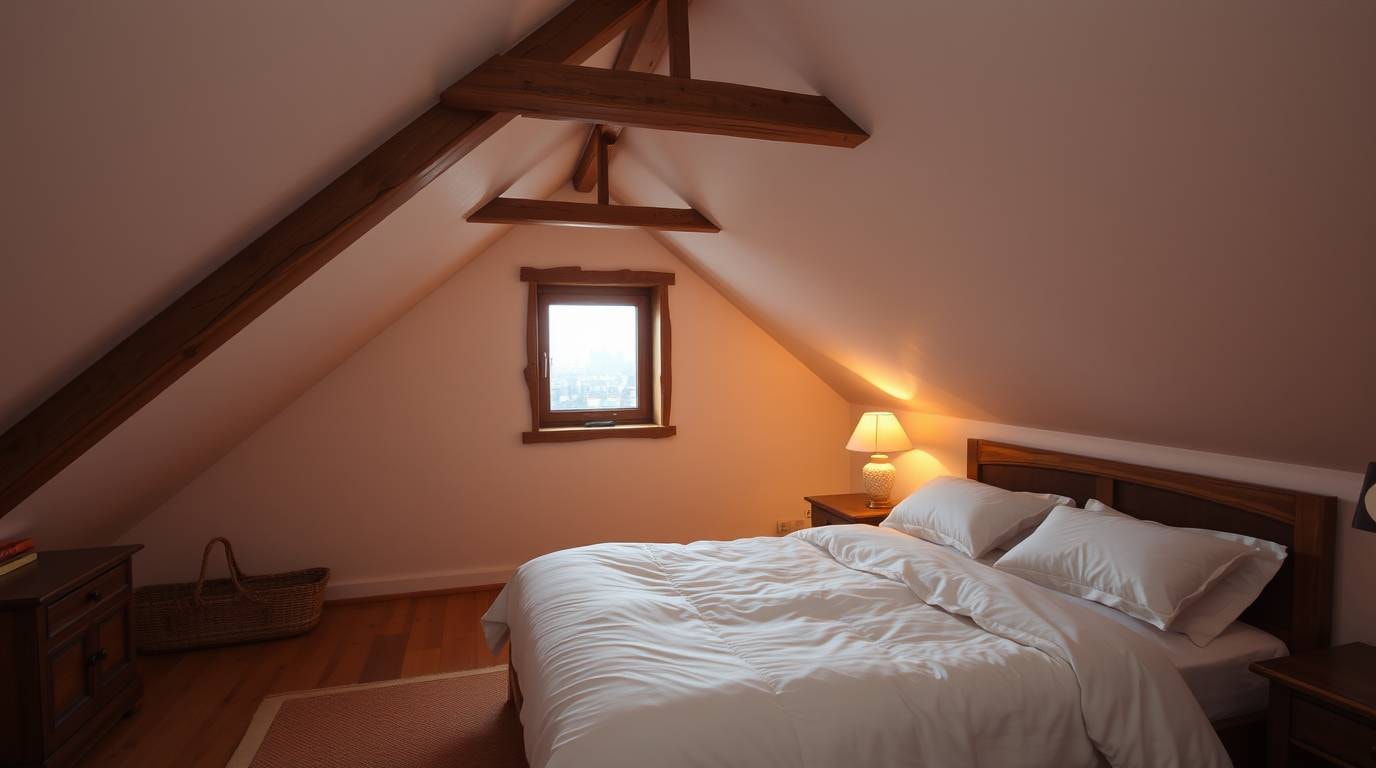 Kreative Raumgestaltung im Schlafzimmer unter Dachschrägen