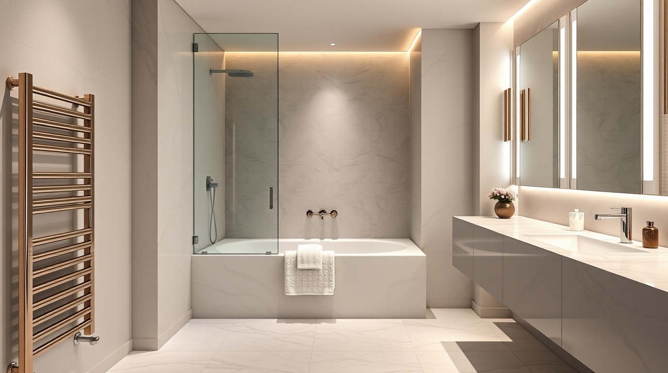 Walk-in-Dusche und Badewanne kombinieren im Wellness-Bad