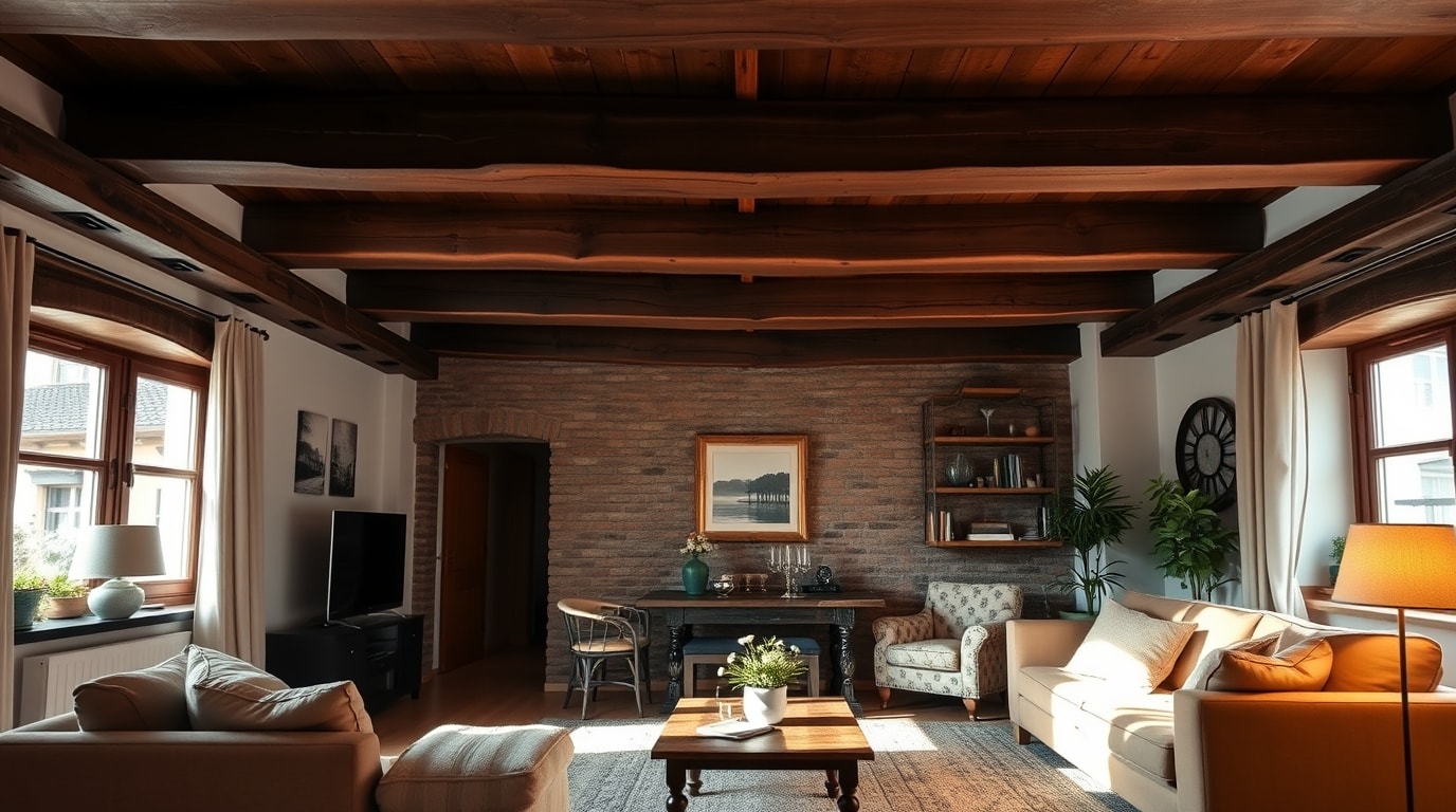 Ein gemütliches Wohnzimmer mit Fußbodenheizung im Altbau.