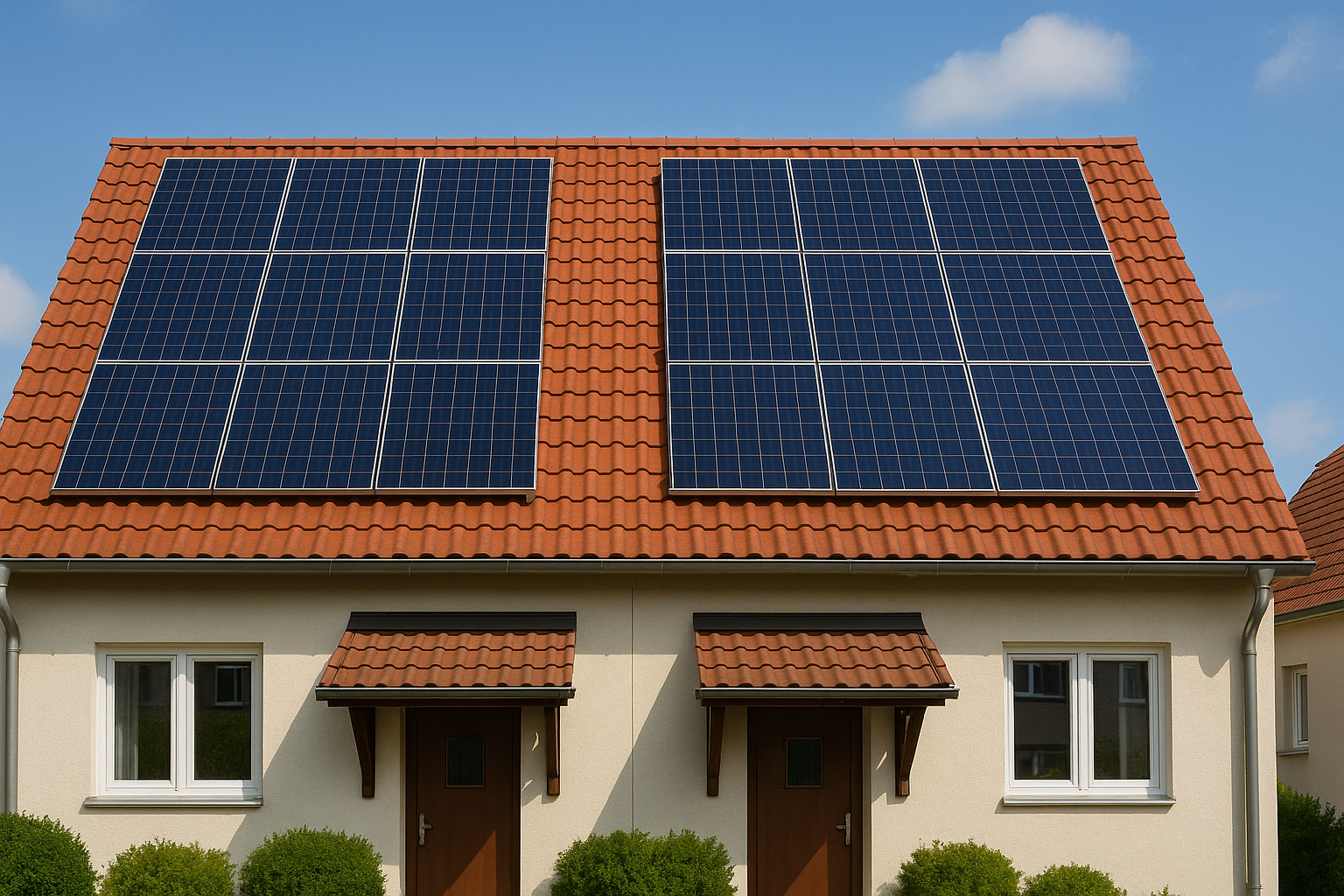 Häuser mit Photovoltaikanlagen