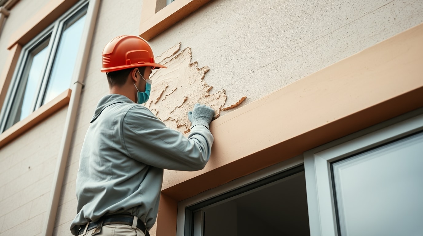 Illustration von Fensterrahmen, Dachdämmung und Fassadenfarbe