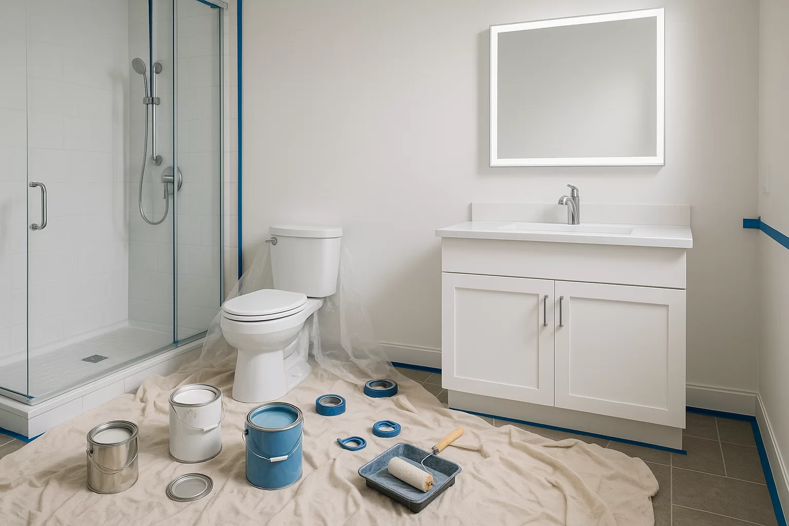 Illustration von Eigenleistung und DIY bei Badsanierungen