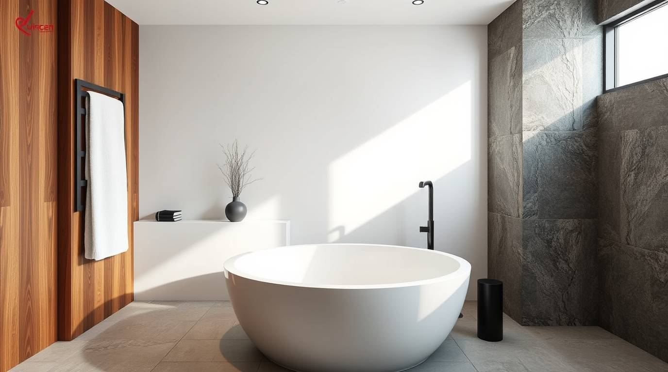 Entspannendes Bad in einer runden Badewanne