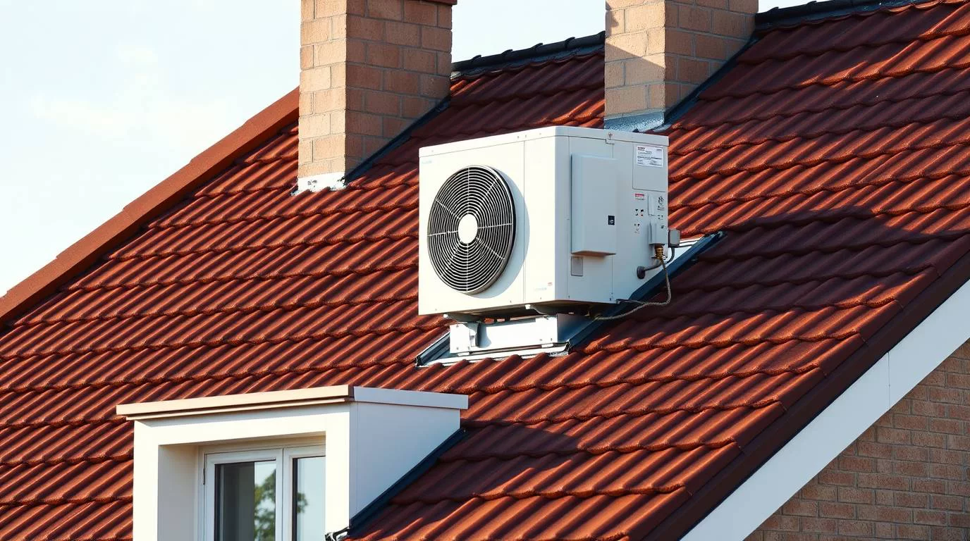 Ein Außengerät einer Klimaanlage, das optimal platziert ist, um Lärm zu minimieren.