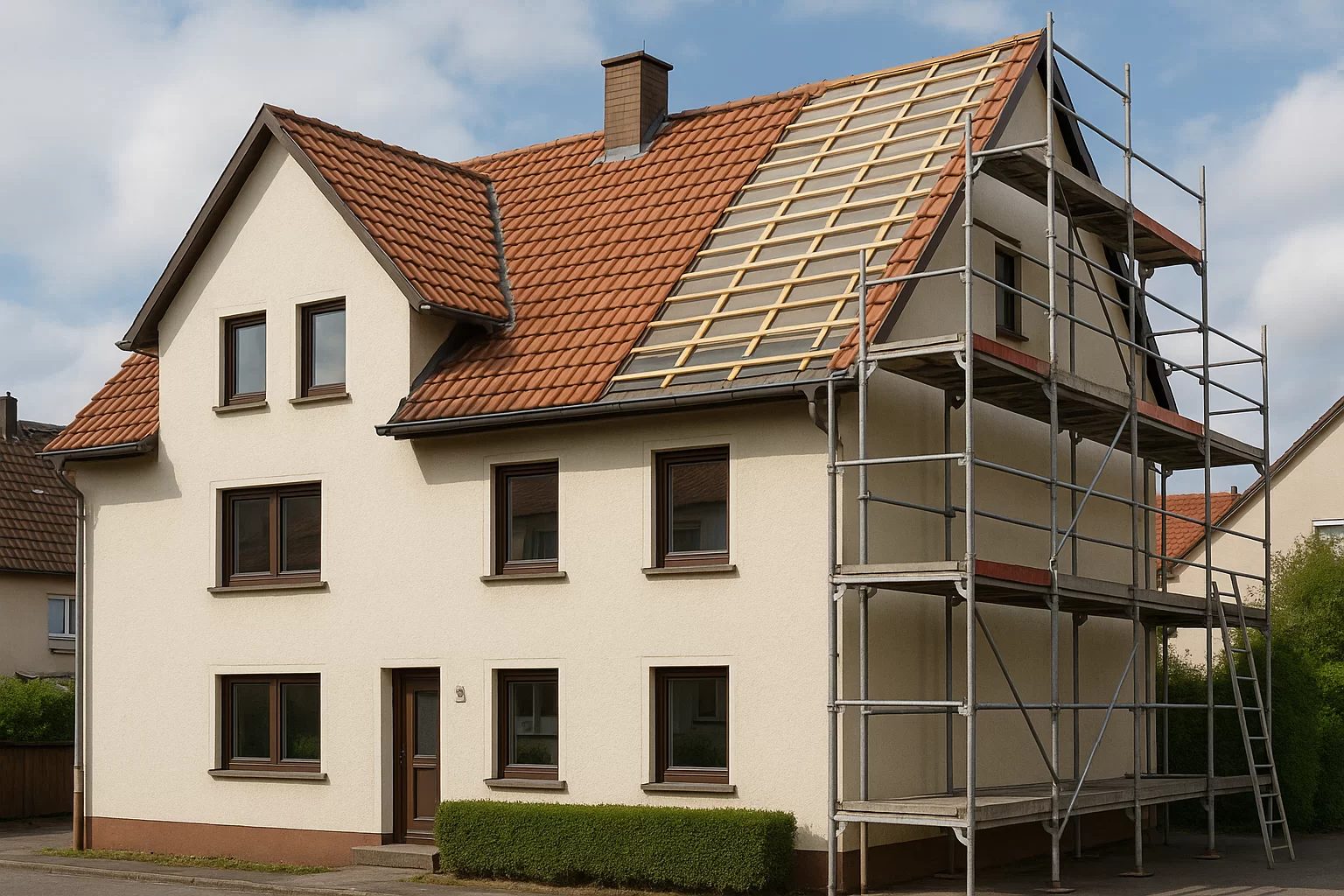 Dachüberstandverlängerung am Haus