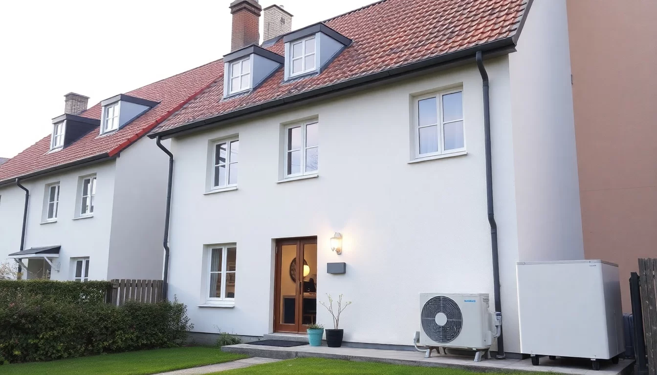 Ein Außengerät einer Klimaanlage, das optimal platziert ist, um Lärm zu minimieren.