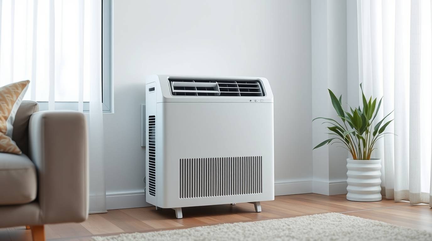 Eine mobile Klimaanlage ohne Abluftschlauch, die auch heizen kann.