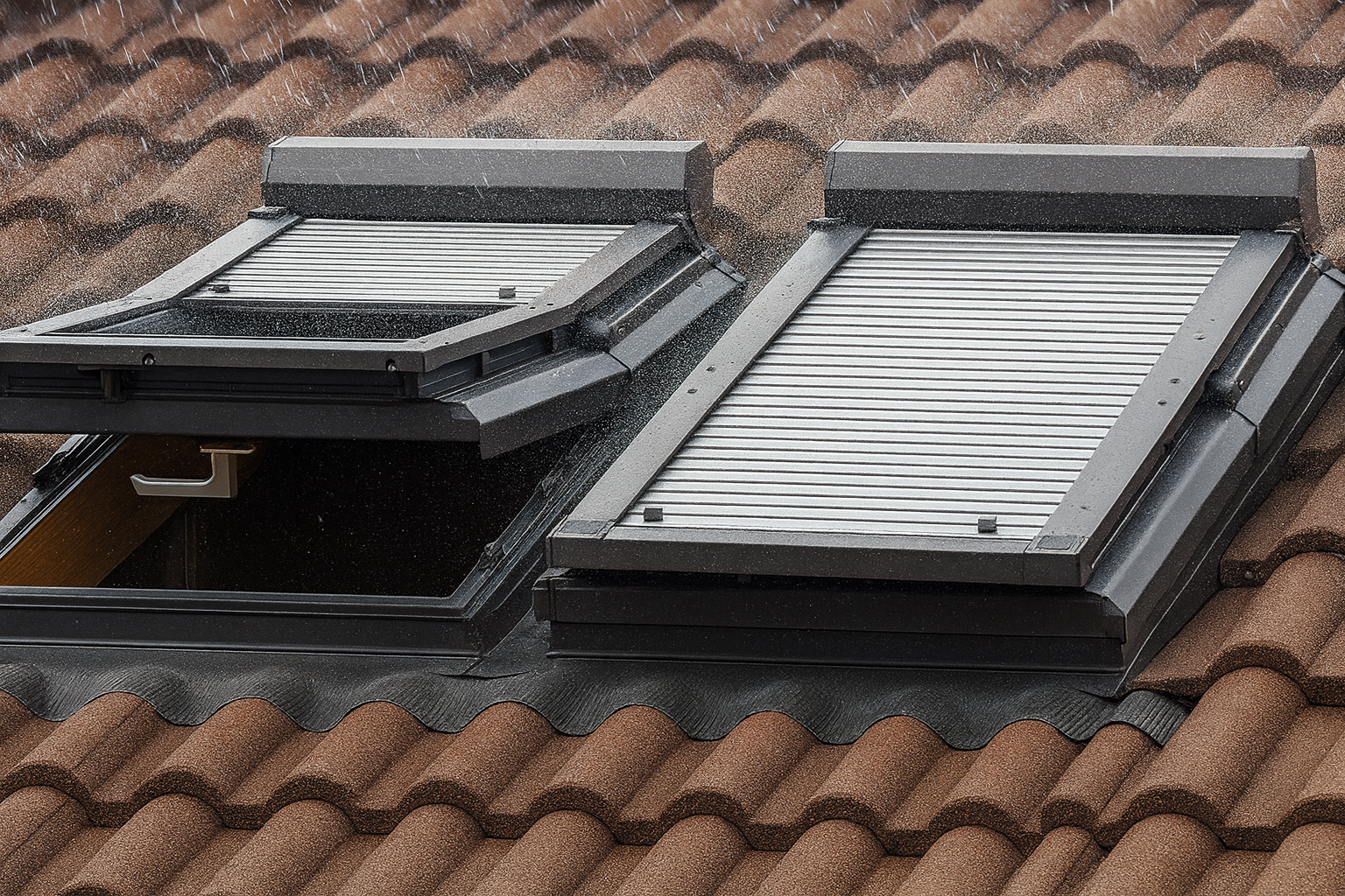 Illustration von zusätzlichen Schutzmaßnahmen für Dachfenster