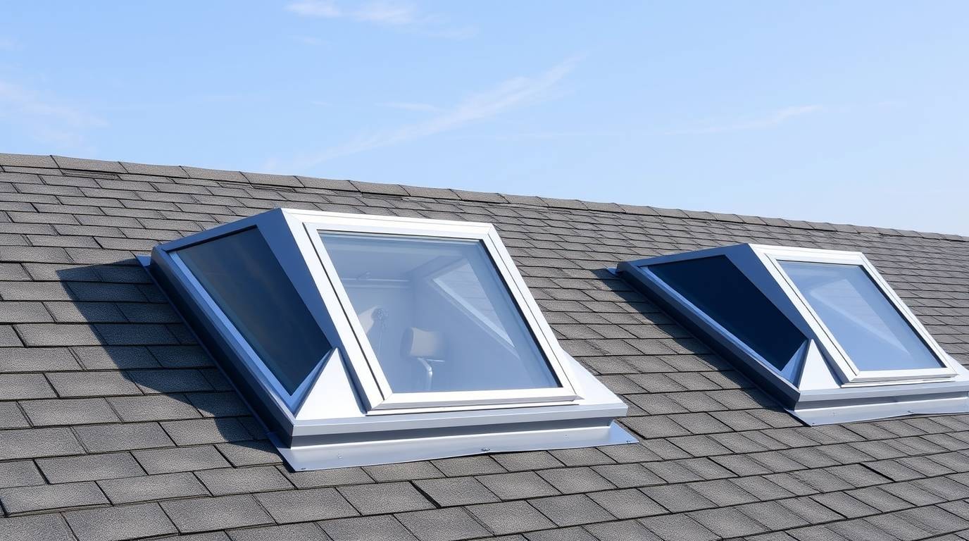 Illustration eines Dachfensters mit Aufkeilrahmen