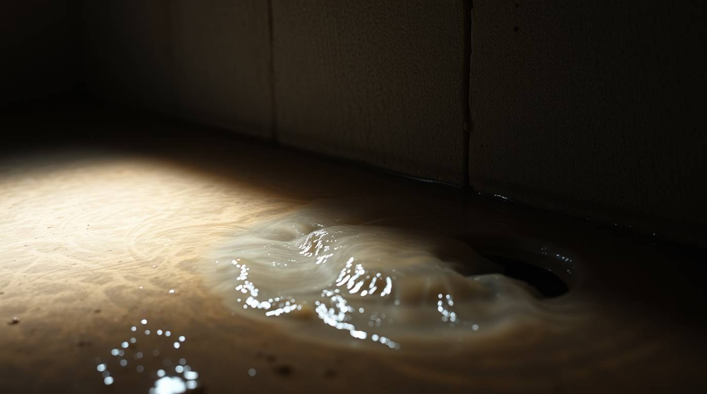 Abwasser kommt im Keller hoch - Illustration