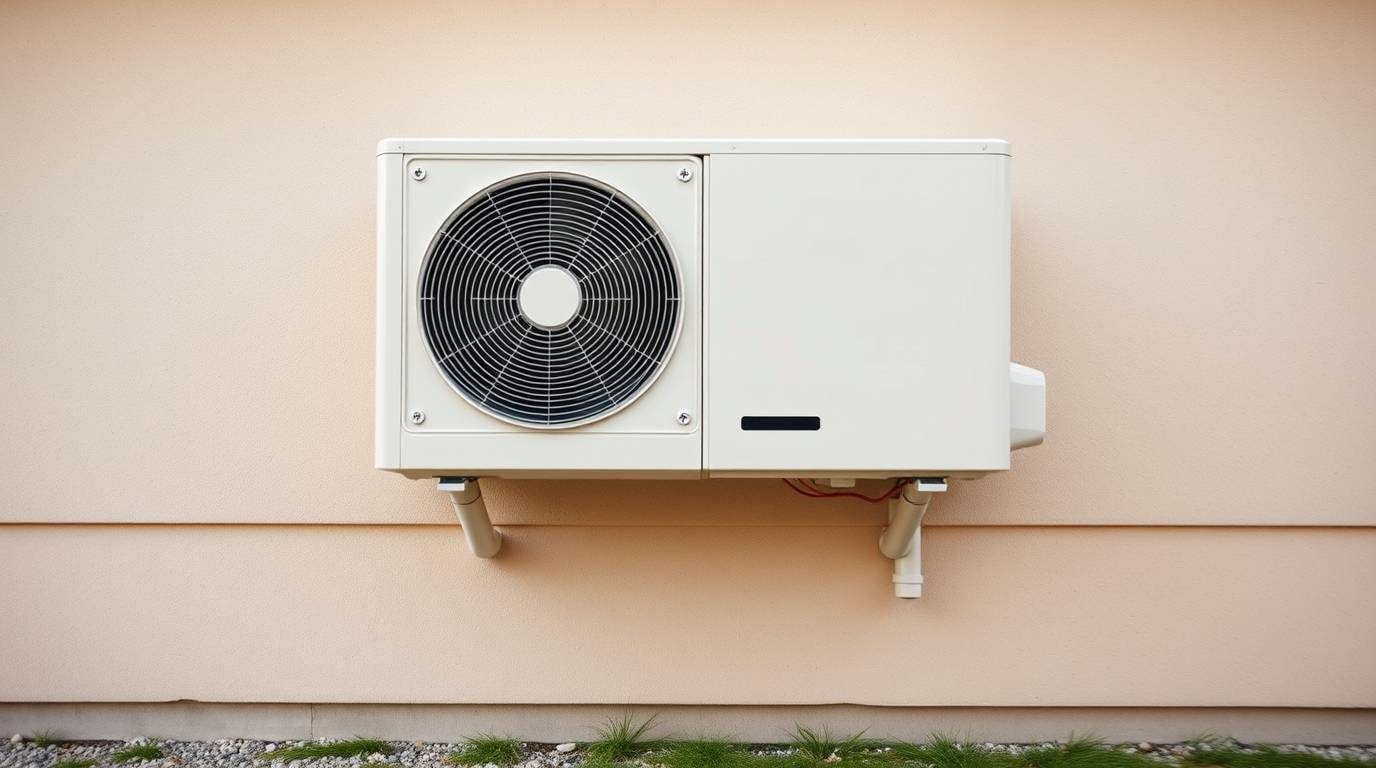 Eine Luft-Luft-Wärmepumpe, die installiert wird.