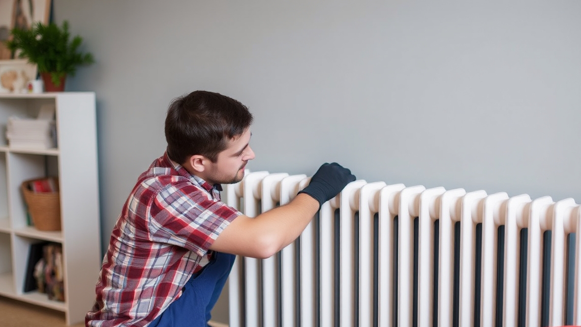Professionelle Reinigung eines Heizkörpers