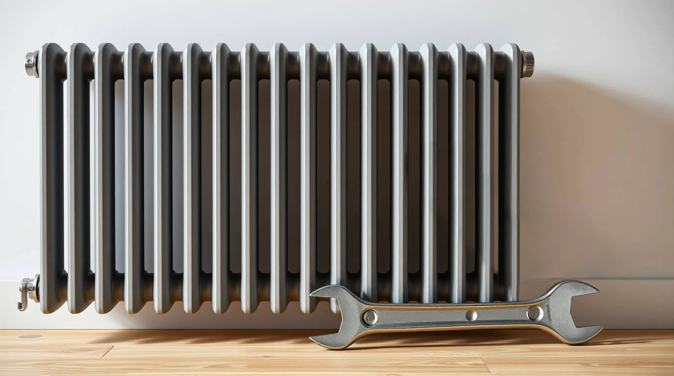 Heizkörper mit Schraubenschlüssel