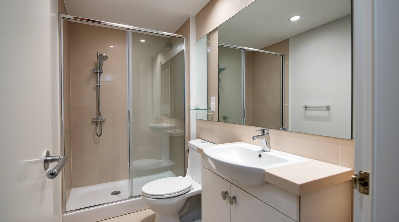 Strategisch platzierte Spiegel für optische Vergrößerung des Raums