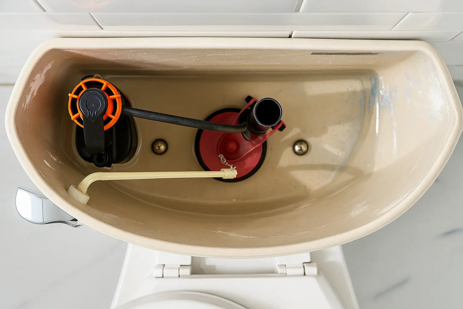 Spülkasten öffnen und inspizieren