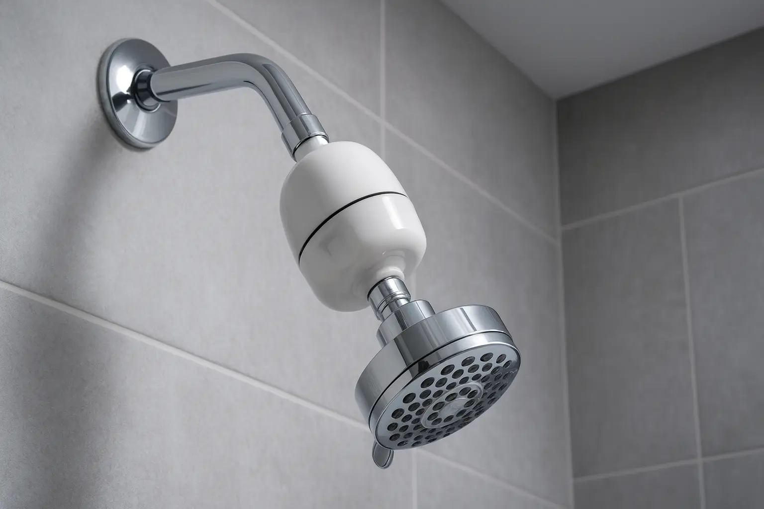 Illustration einer kombinierten Duschfilterlösung für maximalen Schutz vor Schadstoffen