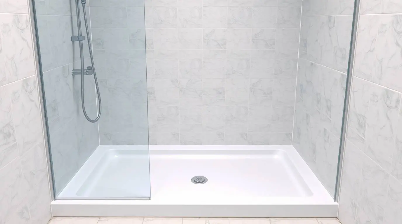 Eine Illustration einer Dusche mit erneuerten Silikonfugen