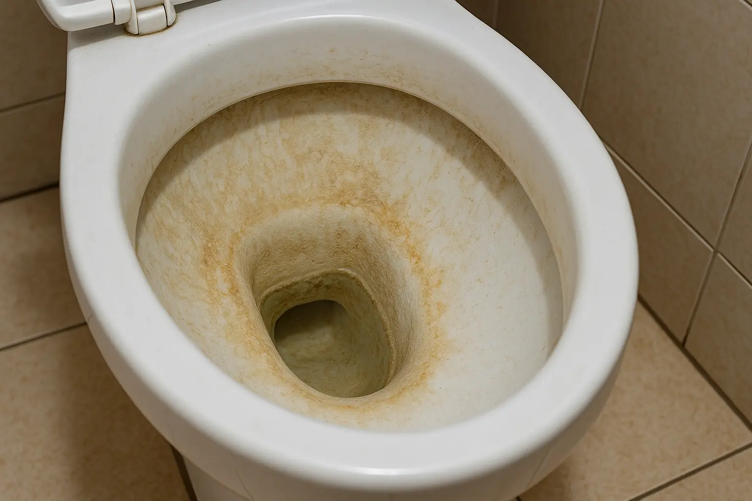 Kalkablagerungen in der Toilette