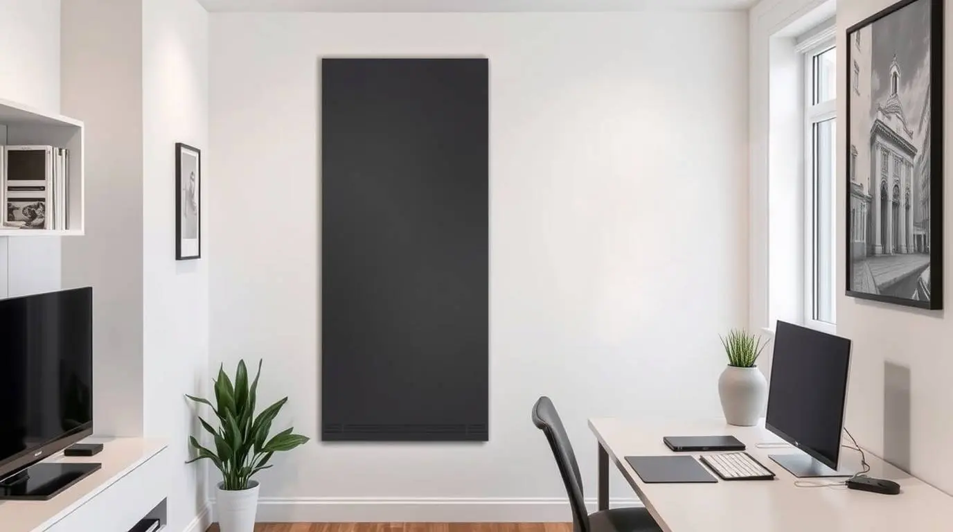 Eine Infrarotheizung, die Wärme durch Infrarotstrahlung abgibt.